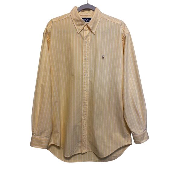 Ralph Lauren Lot of 2 Button Down Dress Shirts Men Sz M Pinstripe Plaid - Picture 3 of 10